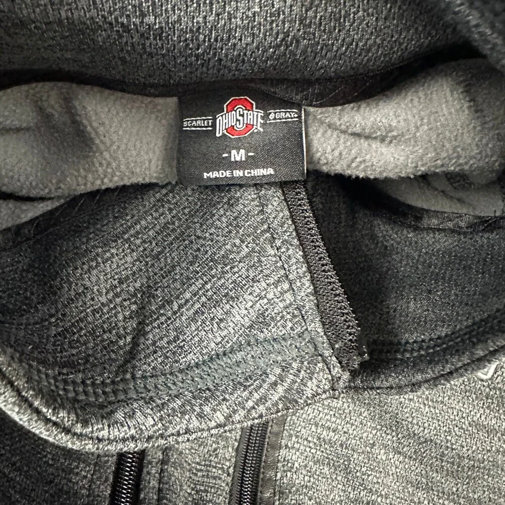Ohio State Buckeyes Sweater Men Medium Gray Full Zip Pockets NCAA M